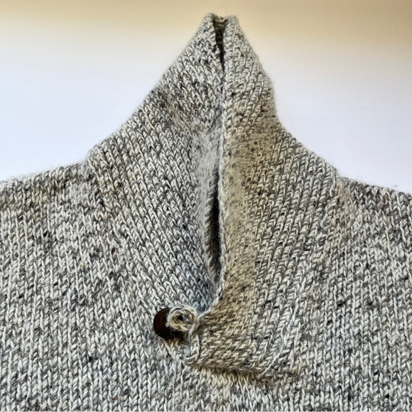 Fisherman Ireland Sweater Knit Merino Alpaca Wool Blend Shawl Collar Button Sz M - Picture 14 of 16